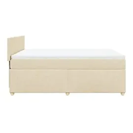 vidaXL Boxspringbett mit Matratze Creme 140x190 cm Stoff