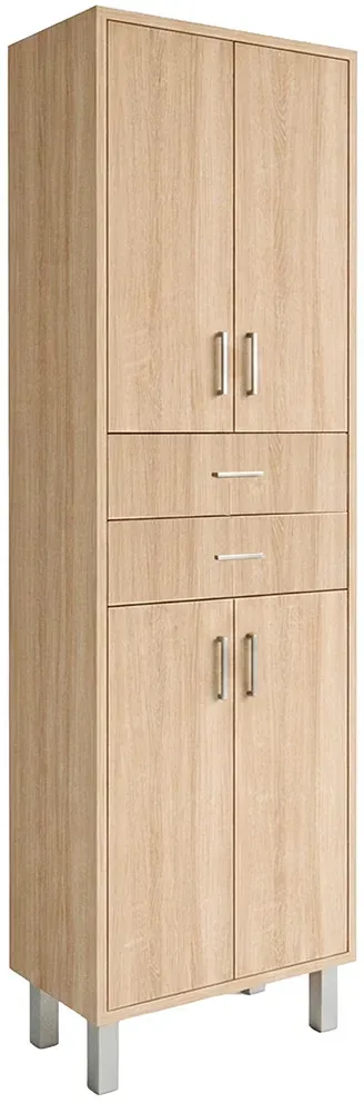 Nerva 60 Hochschrank mit 4 Türen, 2 Schubladen, Sonoma Eiche
