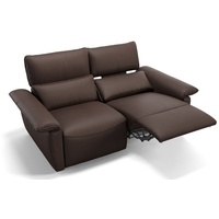 Sofanella 2-Sitzer Sofanella Leder Zweisitzer Merida Ledercouch Relaxsofa in Braun braun