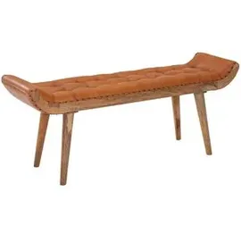 Wohnling Sitzbank WL6.479, bis 160 kg, aus Echt Leder, braun, 125 x 38 cm