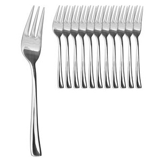 Esmeyer Kuchengabel Stockholm 12er Set, Edelstahl 18/10, Besteck, Silber
