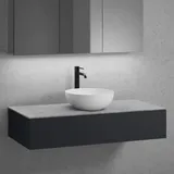 neoro n50 Unterschrank B: 120 cm mit 1 Auszug, Waschtisch Ø 45 cm weiß matt, B: 120.5 BN0106WM+BN0414BM+BN0404C3