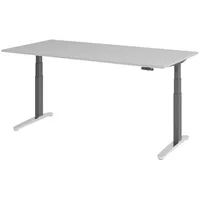 Bümö Schreibtisch, Grau, Graphit, Nachbildung, Rechteckig, 200x74x100 cm, FSC