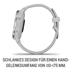 Garmin Venu 2S 40 mm Silikonarmband hellgrau/silber