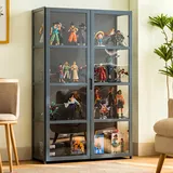 uofgcru Stehend Sammlervitrine, Vitrinenschrank Vitrine mit Acryltür, sammlervitrine wohnzimmerschrank, Glasvitrine, bücherregal glastüren,Acryl-Sammlungsvitrine, für Bücher, Wein, Büro(82×33×130cm)