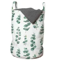 ABAKUHAUS Eukalyptus Aquarell wie Blätter, Wäschekorb mit Griffen Kordelzugverschluss