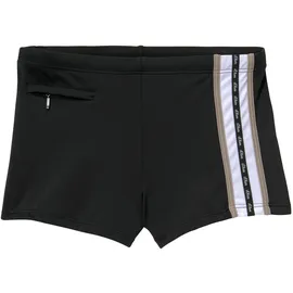 s.Oliver Boxer-Badehose mit Reißverschlusstasche, schwarz