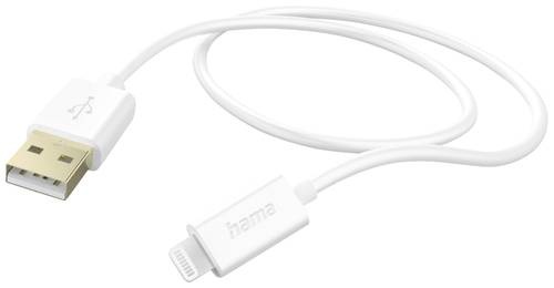 Hama USB-Ladekabel USB 2.0 Apple Lightning Stecker, USB-A Stecker 1.50m Weiß 00201581