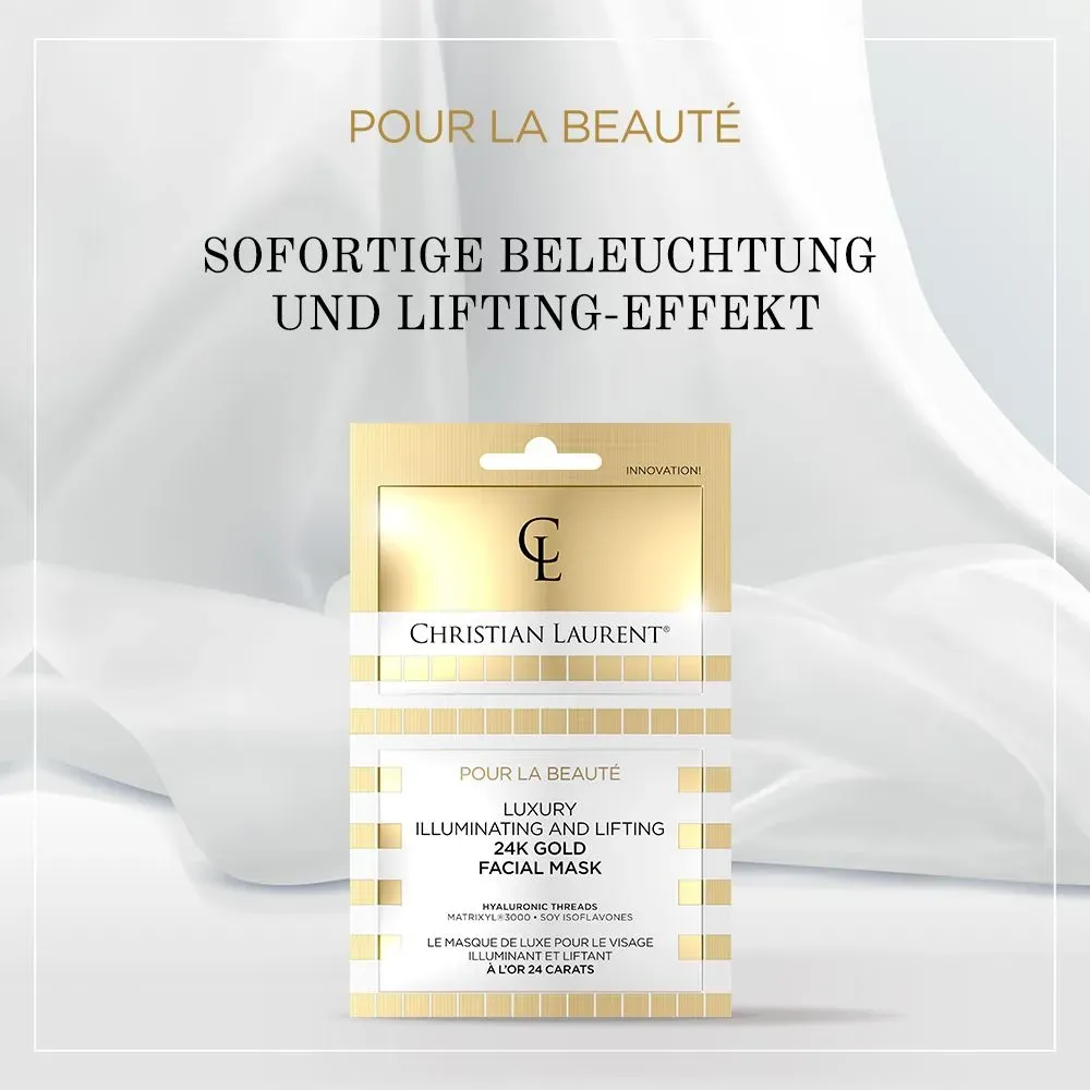 Luxuriöse aufhellende und liftende Gesichtsmaske mit 24kt-Gold