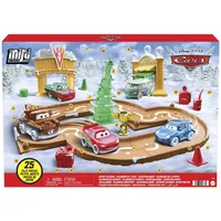 Disney und Pixar Cars Adventskalender, Mini-Rennwagen, 5 Spielzeugautos, Streckenteile und Mini-Spielzeugzubehör, 25 Überraschungen, Weihnachtsgeschenke für Kinder, HGV71