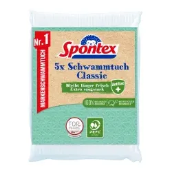 Spontex Schwammtücher Classic, antibakteriell 19200216 , 1 Packung = 5 Tücher