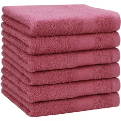 Betz 6 Stück Duschtücher PREMIUM 100% Baumwolle 70x140 cm Farbe beere