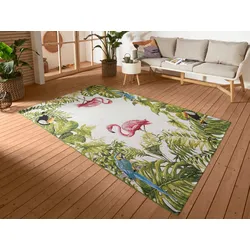 Outdoorteppich HANSE HOME "Tropical Birds", bunt, B:200cm H:3mm L:285cm, Polyester, Polypropylen (PP), Teppiche, In-& Outdoor, Teppich, Wetterfest, Balkon, Garten, Wohnzimmer, Floral