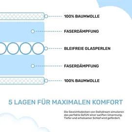 DAILYDREAM Gewichtsdecke für Erwachsene aus 100% Baumwolle, Edition"Grau"