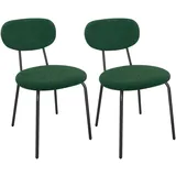LEWE Esszimmerstühle 2er Set, Stapelbar Polsterstühle, Moderne Küchenstühle mit Unabhängige Rückenlehne, Kleine Runde Metallseitenstühle für Esszimmer, Küche, Restaurant, Schlafzimmer