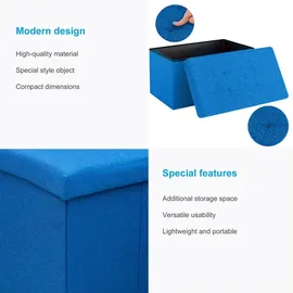 Intirilife Sitzhocker Faltbar 76 x 38 x 38 cm Blau