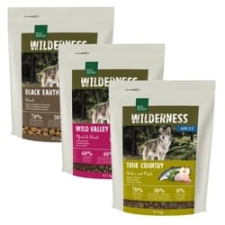 REAL NATURE Wilderness Adult 3x1 kg Probierpaket 1, Huhn, Rind, Pferd