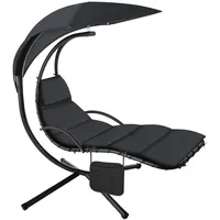 Tectake Hängeliege 195 x 132 x 197 cm Schwarz
