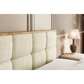 altdecor Boxspringbett mit Matratze Topper, Polsterbett mit Bettkasten, LOLLI2-Z KING - Beige