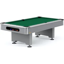 Automaten Hoffmann Billardtisch Club Pro III Dekor Grau, EuroSpeed, Grün, 9 ft (Spielfeld 254x127 cm)