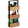 Relaxdays Badregal Bambus, platzsparendes Korbregal mit 3 Ablagen, Bad, Küche, Wohnzimmer, Metall, 67x28,5x15 cm, natur