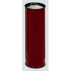 PROREGAL Klassischer runder Ascher mit Sieb, optimal für alle Raucherzonen | HxBxT 66x23x23cm | Verzinkter Stahl | Rot | Ascher Aschenbecher