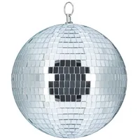 Relaxdays DISCOKUGEL, Silber, Glas, Rund, 25x29x25 cm, Dekoration -