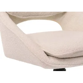 Mendler 6er-Set Esszimmerstuhl HWC-N73, Küchenstuhl, drehbar Auto-Return, Stoff/Textil Boucle (540g/m2) creme