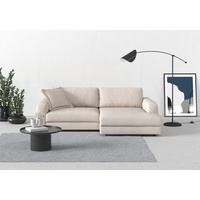 Ecksofa TRENDMANUFAKTUR "Bourbon" Sofas Gr. B/H/T: 250 cm x 84 cm x 176 cm, Struktur, mega-Recamiere rechts, XXL mit Sitztiefenverstellung, grau (dove) Ecksofas