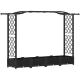 vidaXL Hochbeet mit Rankgitter und Dach 207 x 40 x 126 cm Schwarz