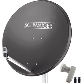Schwaiger Sat-Spiegel 80cm anthrazit + Twin LNB