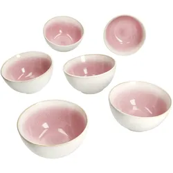 6er Set Reactive Glaze Paris Müsli-Schale 400ml 6 Pers Pink Schüssel Obst Salat