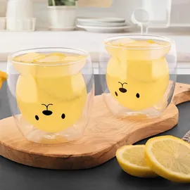 Gräwe Doppelwandige-Thermogläser, 250ml, 2er Set, Motiv Bär,