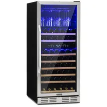 Klarstein Einbau-Weinkühlschrank, 2 Zonen Getränkekühlschrank Klein, Kleiner Weinschrank 306L, Wein-Kühlschrank Klein mit Glastür, Indoor/Outdoor Flaschenkühlschrank, Wine Fridge 116 Flaschen