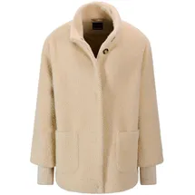 GOLDNER Flauschiger Kurzmantel mit Stehkragen", in camel | Gr.: 52,