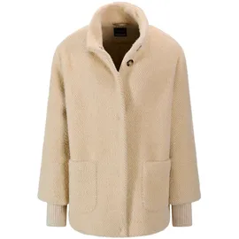 GOLDNER Flauschiger Kurzmantel mit Stehkragen", in camel | Gr.: 52,