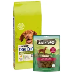 PURINA Dog Chow Adult Chicken 14kg + Adventuros Nuggets 90g GRATIS!