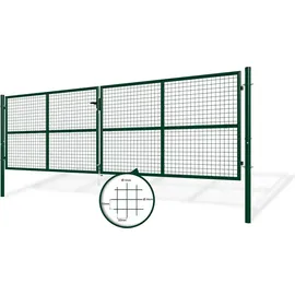 casanoov Doppelflügeltor 406 x 131 cm Grün/Metall