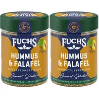 Fuchs Gourmet Selection Orient – Hummus & Falafel Gewürzzubereitung, nordafrikanische Gewürzmischung, nachfüllbarer Gewürz Mix, ideal als Dip-Würzer, vegan, 70 g (Packung mit 2)