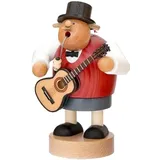 Rudolphs Schatzkiste Räucherfigur Musiker mit Gitarre BxHxT 14x18x11cm NEU Rauchen Rauchfigur Rauchmann Räuchermann Räucherkerze Smoker Kerze Figur Mann Holz Seiffen Erzgebirge Holz Schnee Dekoration