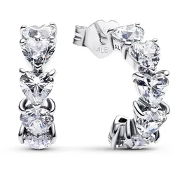 Pandora 293657C01 Silber-Creolen für Damen Funkelnde Herzen Ohrringe