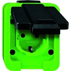 Steckdose 1f gn mt AGRAR AP Klappd IP44 horiz/vert mit Klappdeckel Komplettgeh