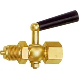 Riegler Manometer-Absperrhahn, Muffe - Zapfen, aus Messing blank, G 1/4