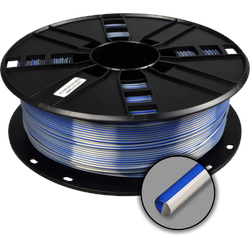 WhiteBOX 3D-Filament Seiden-PLA Magic blau+silber mit Perlglanz 1.75mm 1000g Spule