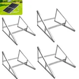 4 Paar Solarmodul-Halterung für Balkonkraftwerk 118cm – Robuste Neigungshalterungen für Flachdach, Wandmontage, Balkon & Wohnmobil Photovoltaik... - Silber