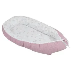 ULLENBOOM Babynest & Cocoon Waffel Motiv Märchenwald Sand Altrosa