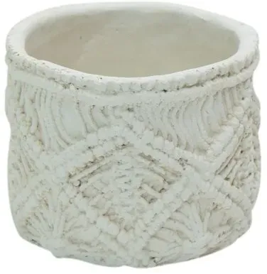 byRoom Blumentopf aus Garn, 12 x 10cm, weiss