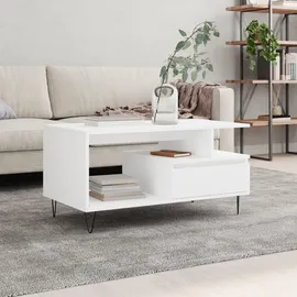 furnicato Weiß Holzwerkstoff 90 x 45 x 49 cm