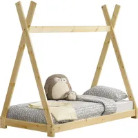 [en.casa] Kinderbett Onejda in Tipi-Design aus Kiefernholz Jugendbett Bett Holzbett Hausbett