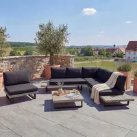 Mendler HWC-H54 Lounge-Set grau/dunkelgrau